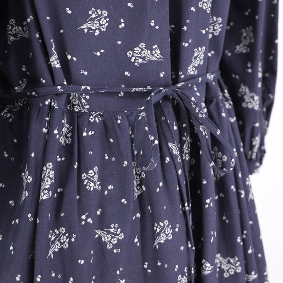 SUMMERSALT The Tiered Midi Dress Poplin Cottage Floral in Midnight Size M - Picture 8 of 10
